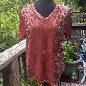 Vintage Coral Pink Velvet Velour Top